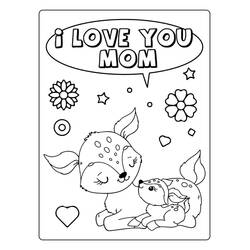 ぬりえページ: お母さん愛してる (家族と友達) #192350 - 無料の印刷可能なぬりえページ