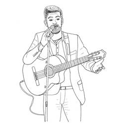 ぬりえ: Kendji Girac - 無料の印刷可能なぬりえページ