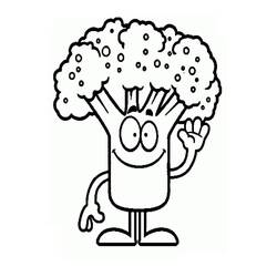 ぬりえページ: ブロッコリー (食べ物と栄養) #203706 - 無料の印刷可能なぬりえページ