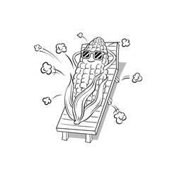 ぬりえページ: とうもろこし (食べ物と栄養) #207459 - 無料の印刷可能なぬりえページ