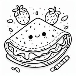 ぬりえページ: クレープ (食べ物と栄養) #220656 - 無料の印刷可能なぬりえページ