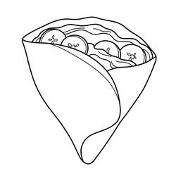 ぬりえページ: クレープ (食べ物と栄養) #220663 - 無料の印刷可能なぬりえページ