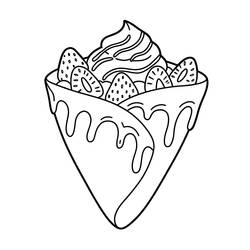 ぬりえページ: クレープ (食べ物と栄養) #220673 - 無料の印刷可能なぬりえページ