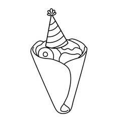 ぬりえページ: クレープ (食べ物と栄養) #220685 - 無料の印刷可能なぬりえページ