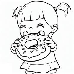 ぬりえページ: ドーナツ (食べ物と栄養) #190504 - 無料の印刷可能なぬりえページ