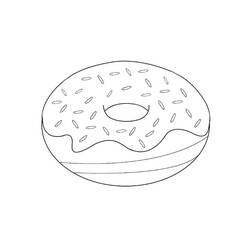 ぬりえページ: ドーナツ (食べ物と栄養) #190532 - 無料の印刷可能なぬりえページ