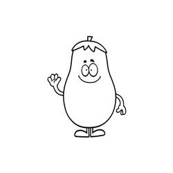 ぬりえページ: ナス (食べ物と栄養) #207471 - 無料の印刷可能なぬりえページ