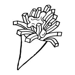 ぬりえページ: フライドポテト (食べ物と栄養) #209080 - 無料の印刷可能なぬりえページ