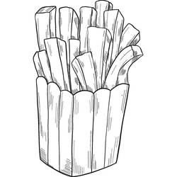 ぬりえページ: フライドポテト (食べ物と栄養) #209081 - 無料の印刷可能なぬりえページ