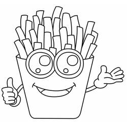 ぬりえページ: フライドポテト (食べ物と栄養) #209086 - 無料の印刷可能なぬりえページ