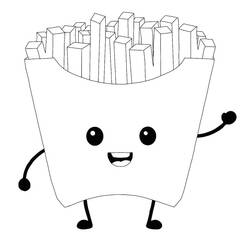 ぬりえページ: フライドポテト (食べ物と栄養) #209099 - 無料の印刷可能なぬりえページ