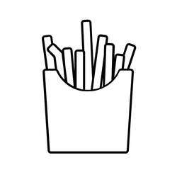 ぬりえページ: フライドポテト (食べ物と栄養) #209104 - 無料の印刷可能なぬりえページ