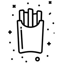 ぬりえページ: フライドポテト (食べ物と栄養) #209106 - 無料の印刷可能なぬりえページ