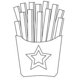 ぬりえページ: フライドポテト (食べ物と栄養) #209107 - 無料の印刷可能なぬりえページ