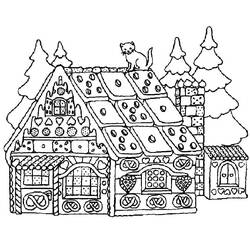ぬりえページ: ジンジャーブレッドハウス (食べ物と栄養) #199230 - 無料の印刷可能なぬりえページ