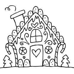 ぬりえページ: ジンジャーブレッドハウス (食べ物と栄養) #199236 - 無料の印刷可能なぬりえページ