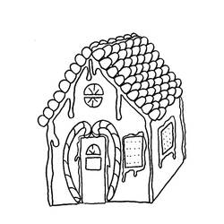 ぬりえページ: ジンジャーブレッドハウス (食べ物と栄養) #199242 - 無料の印刷可能なぬりえページ