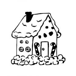 ぬりえページ: ジンジャーブレッドハウス (食べ物と栄養) #199245 - 無料の印刷可能なぬりえページ
