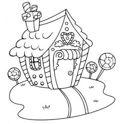 ぬりえページ: ジンジャーブレッドハウス (食べ物と栄養) #199246 - 無料の印刷可能なぬりえページ