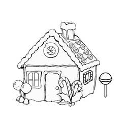 ぬりえページ: ジンジャーブレッドハウス (食べ物と栄養) #199247 - 無料の印刷可能なぬりえページ