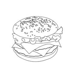 ぬりえページ: ハンバーガー (食べ物と栄養) #186752 - 無料の印刷可能なぬりえページ