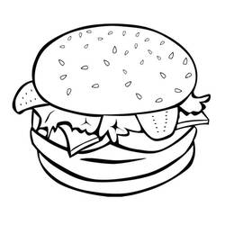 ぬりえページ: ハンバーガー (食べ物と栄養) #186762 - 無料の印刷可能なぬりえページ