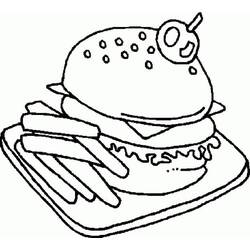 ぬりえページ: ハンバーガー (食べ物と栄養) #186768 - 無料の印刷可能なぬりえページ