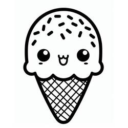 ぬりえページ: かわいいアイスクリーム (食べ物と栄養) #216303 - 無料の印刷可能なぬりえページ