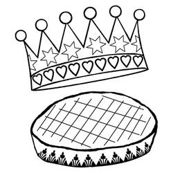 ぬりえページ: キングスケーキ (食べ物と栄養) #178370 - 無料の印刷可能なぬりえページ