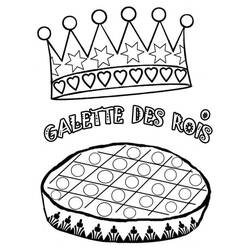 ぬりえページ: キングスケーキ (食べ物と栄養) #178372 - 無料の印刷可能なぬりえページ