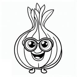 ぬりえページ: タマネギ (食べ物と栄養) #186581 - 無料の印刷可能なぬりえページ