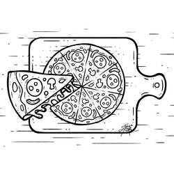 ぬりえページ: ピザ (食べ物と栄養) #197408 - 無料の印刷可能なぬりえページ