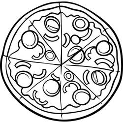 ぬりえページ: ピザ (食べ物と栄養) #197413 - 無料の印刷可能なぬりえページ