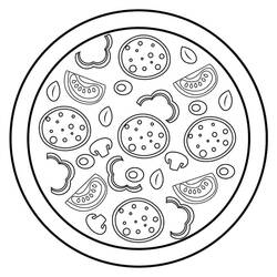 ぬりえページ: ピザ (食べ物と栄養) #197417 - 無料の印刷可能なぬりえページ