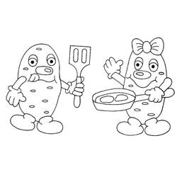 ぬりえページ: ジャガイモ (食べ物と栄養) #207433 - 無料の印刷可能なぬりえページ