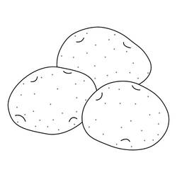 ぬりえページ: ジャガイモ (食べ物と栄養) #207436 - 無料の印刷可能なぬりえページ