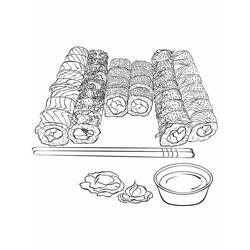 ぬりえページ: 寿司 (食べ物と栄養) #209227 - 無料の印刷可能なぬりえページ