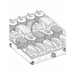 ぬりえページ: 寿司 (食べ物と栄養) #209228 - 無料の印刷可能なぬりえページ