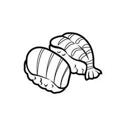 ぬりえページ: 寿司 (食べ物と栄養) #209229 - 無料の印刷可能なぬりえページ