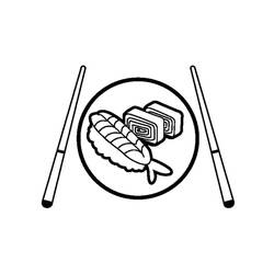 ぬりえページ: 寿司 (食べ物と栄養) #209230 - 無料の印刷可能なぬりえページ