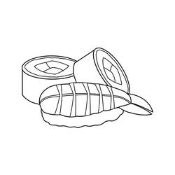 ぬりえページ: 寿司 (食べ物と栄養) #209231 - 無料の印刷可能なぬりえページ