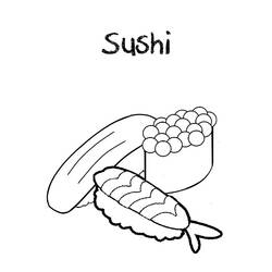 ぬりえページ: 寿司 (食べ物と栄養) #209236 - 無料の印刷可能なぬりえページ