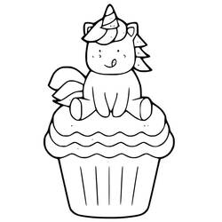 ぬりえページ: ユニコーンケーキ (食べ物と栄養) #212735 - 無料の印刷可能なぬりえページ