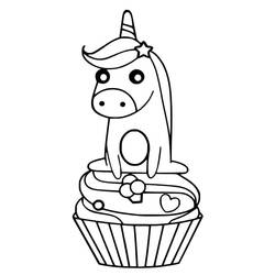 ぬりえページ: ユニコーンケーキ (食べ物と栄養) #212748 - 無料の印刷可能なぬりえページ