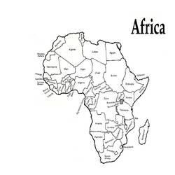 ぬりえ: アフリカの地図 - 無料の印刷可能なぬりえページ
