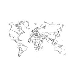 ぬりえ: 世界地図 - 無料の印刷可能なぬりえページ