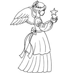 ぬりえページ: クリスマスエンジェル (祝日とお祝い) #200059 - 無料の印刷可能なぬりえページ