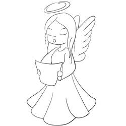 ぬりえページ: クリスマスエンジェル (祝日とお祝い) #200067 - 無料の印刷可能なぬりえページ