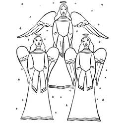 ぬりえページ: クリスマスエンジェル (祝日とお祝い) #200076 - 無料の印刷可能なぬりえページ