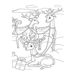 ぬりえページ: クリスマスのトナカイ (祝日とお祝い) #215778 - 無料の印刷可能なぬりえページ